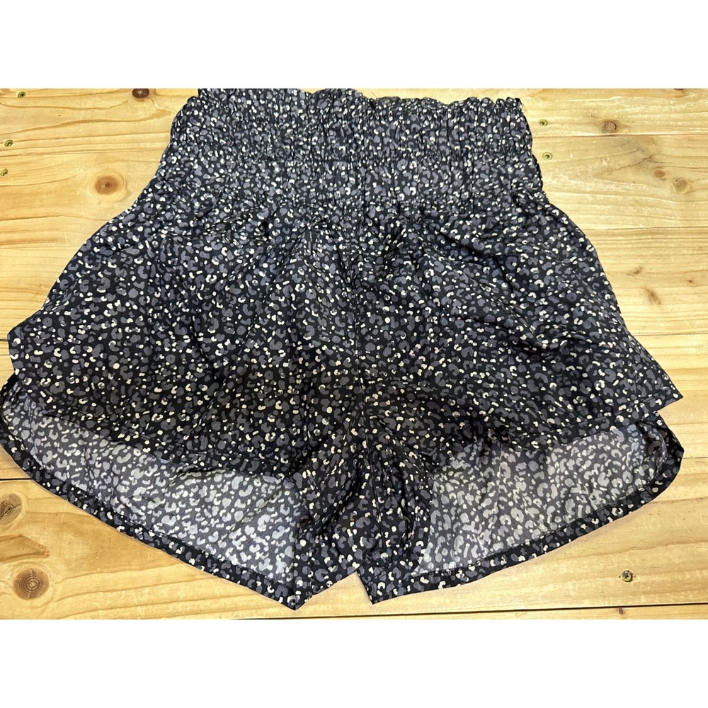 FP Movement Women's Animal Print Smocked Waist Running‎ Shorts